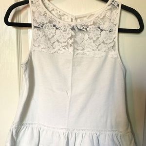 Hollister white lace babydoll tank